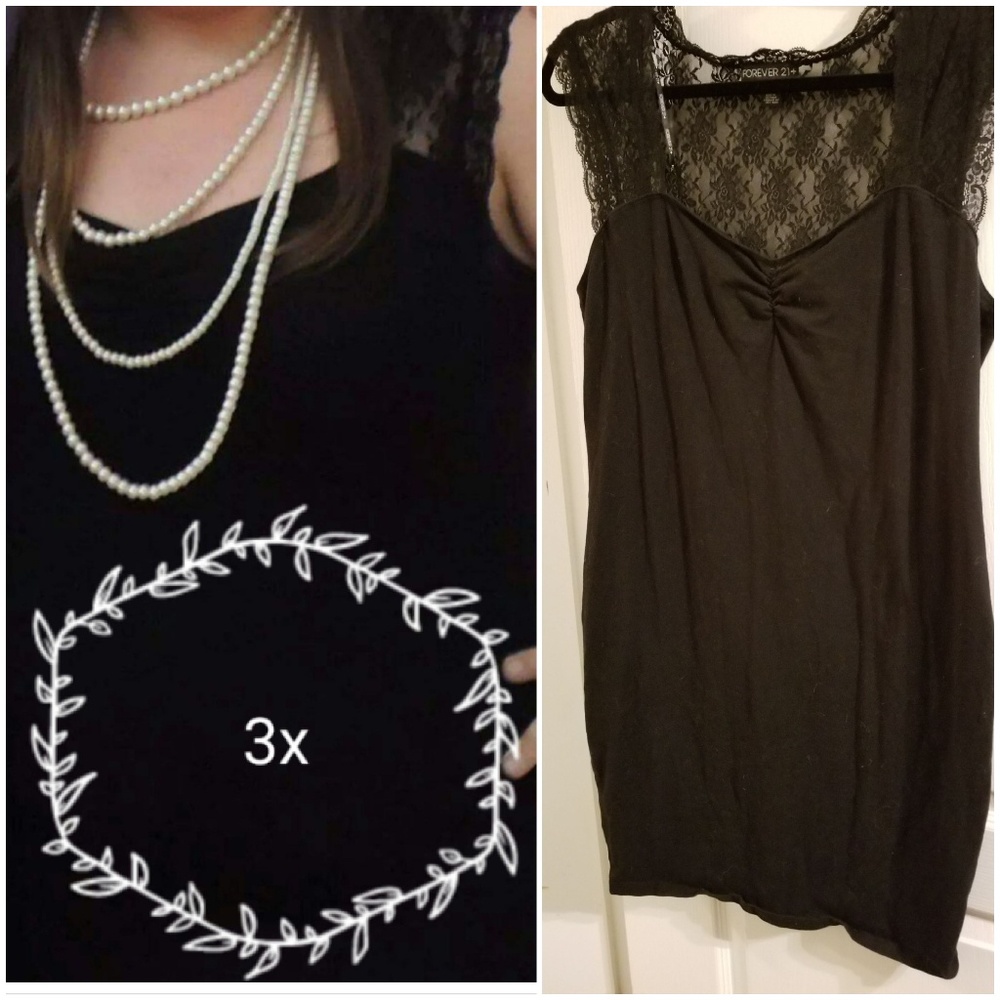 Black Forever 21 Bodycon Dress with Lace back